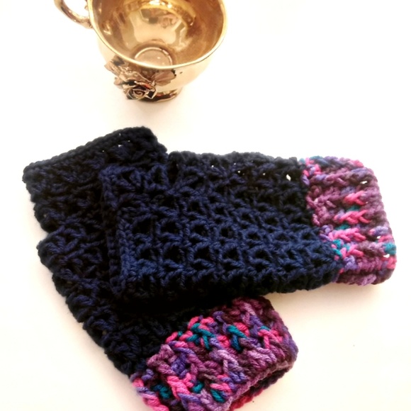 Handmade Accessories - Crochet Fingerless Gloves, Mittens, Wristlet